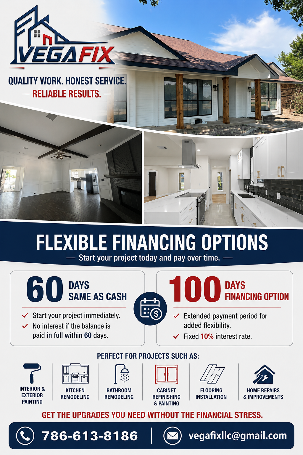 Vega Fix flexible financing options flyer